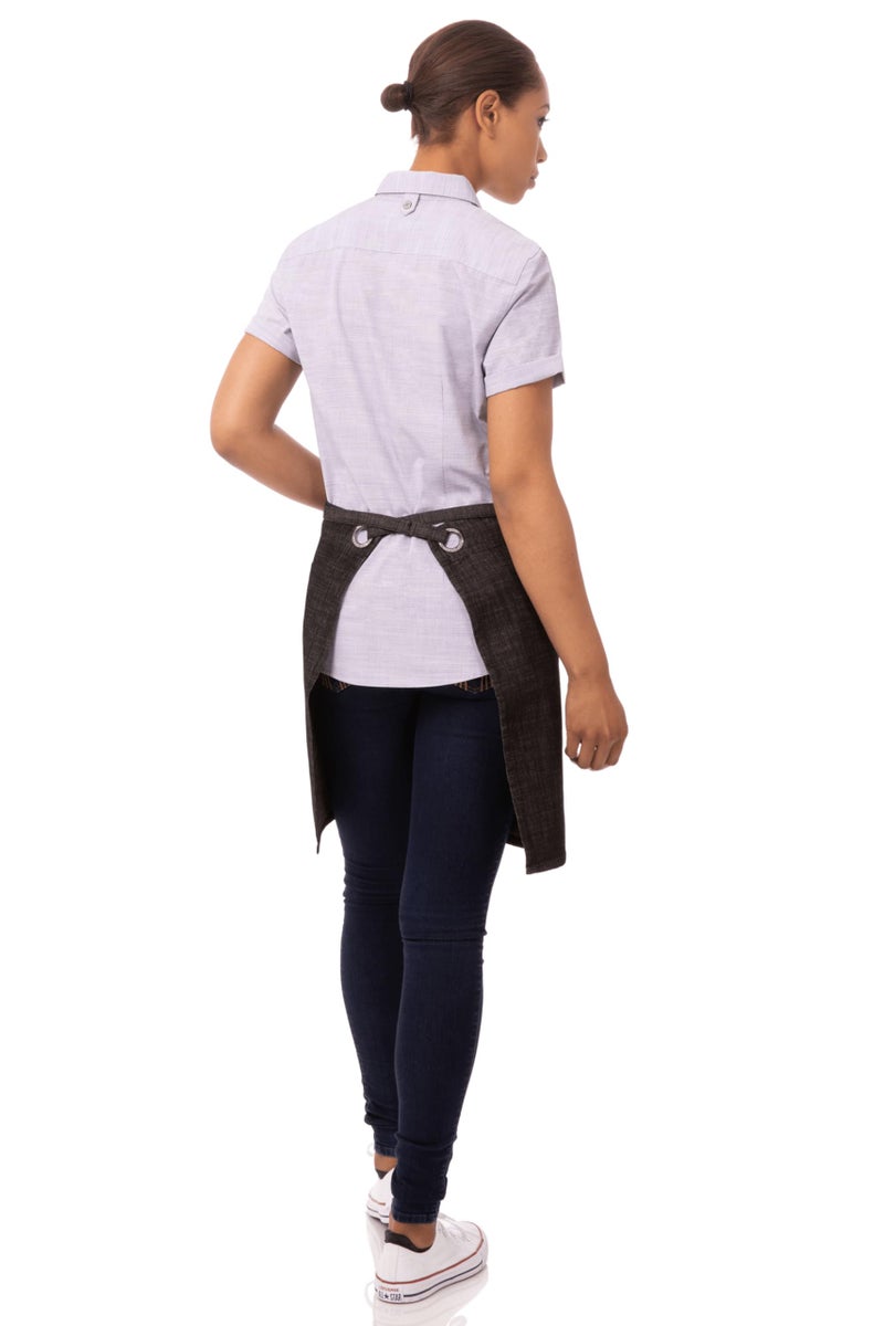 Chef Works Unisex Corvallis Half Bistro Apron, Black Burgundy, One Size - Image 2